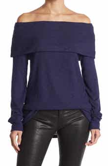 GO COUTURE Popover Off-the-Shoulder Sweater