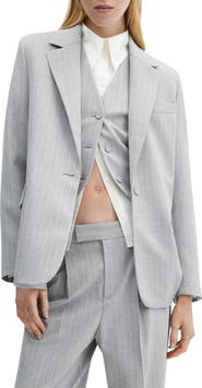 MANGO Pinstripe Jacket