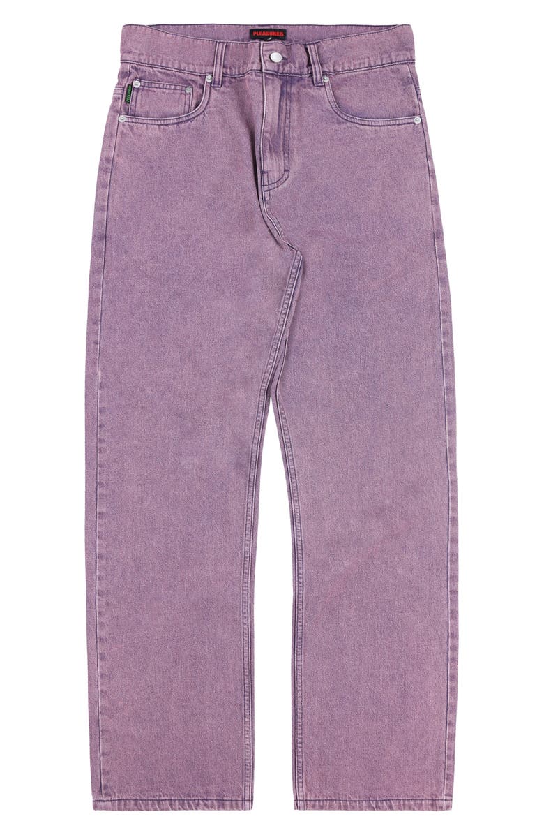 PLEASURES Acid Wash Straight Leg Jeans, Alternate, color, 