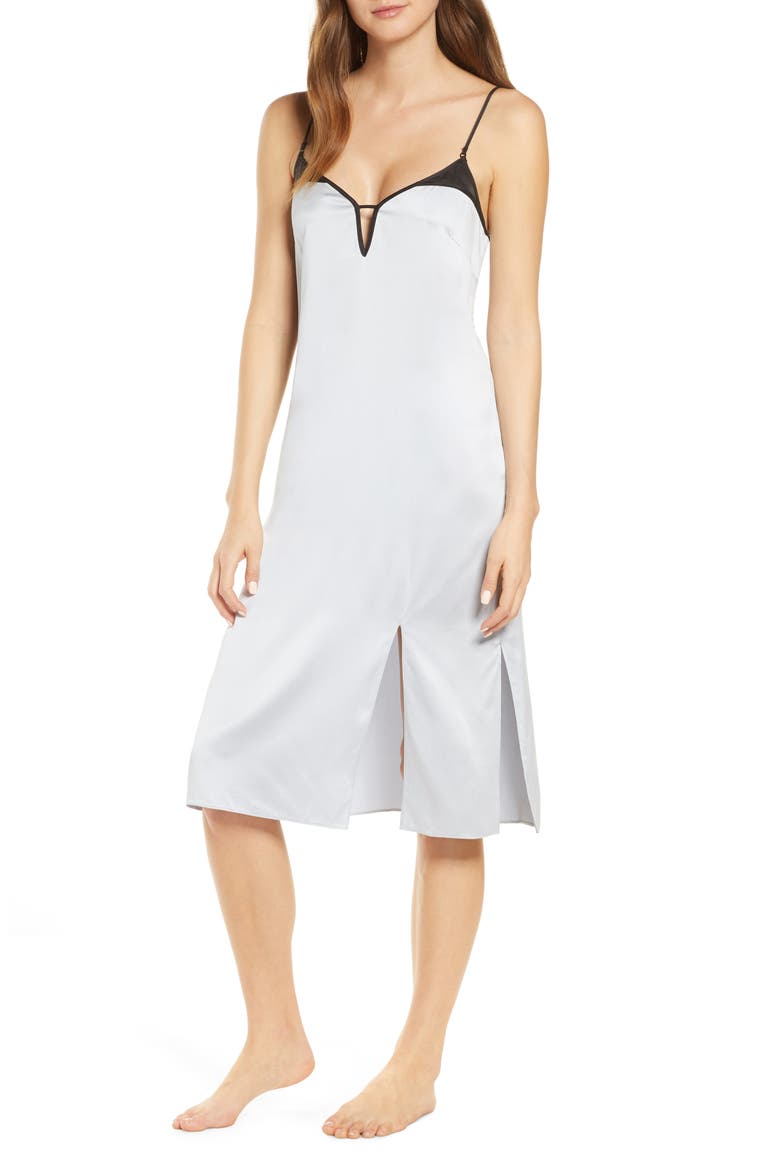 Midi Silk Nightgown, Main, color, POWDER BLUE