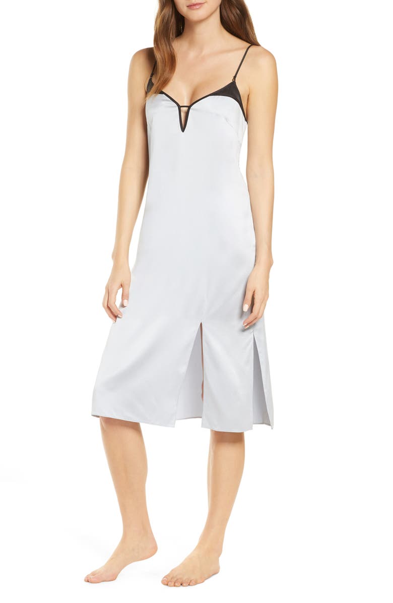 Kiki de Montparnasse Midi Silk Nightgown, Main, color, 