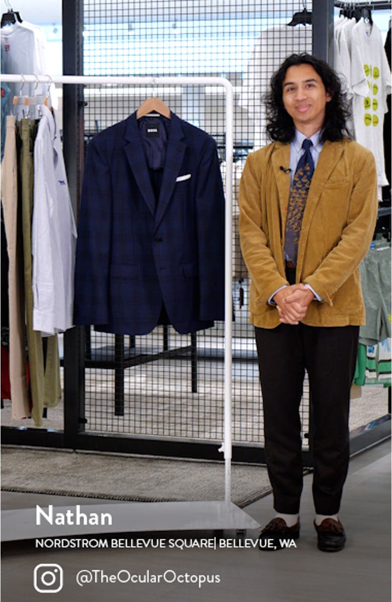 Hutson Slim Fit Plaid Virgin Wool Blazer, sales video thumbnail