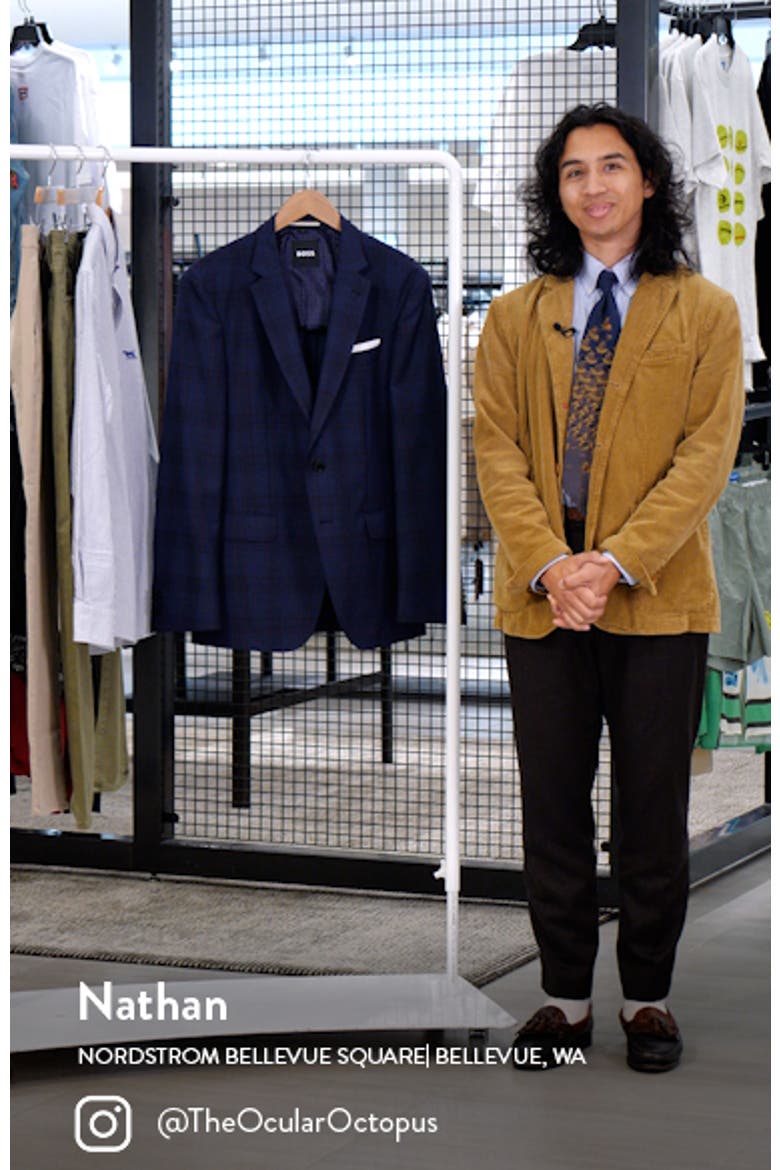 Hutson Slim Fit Plaid Virgin Wool Blazer video