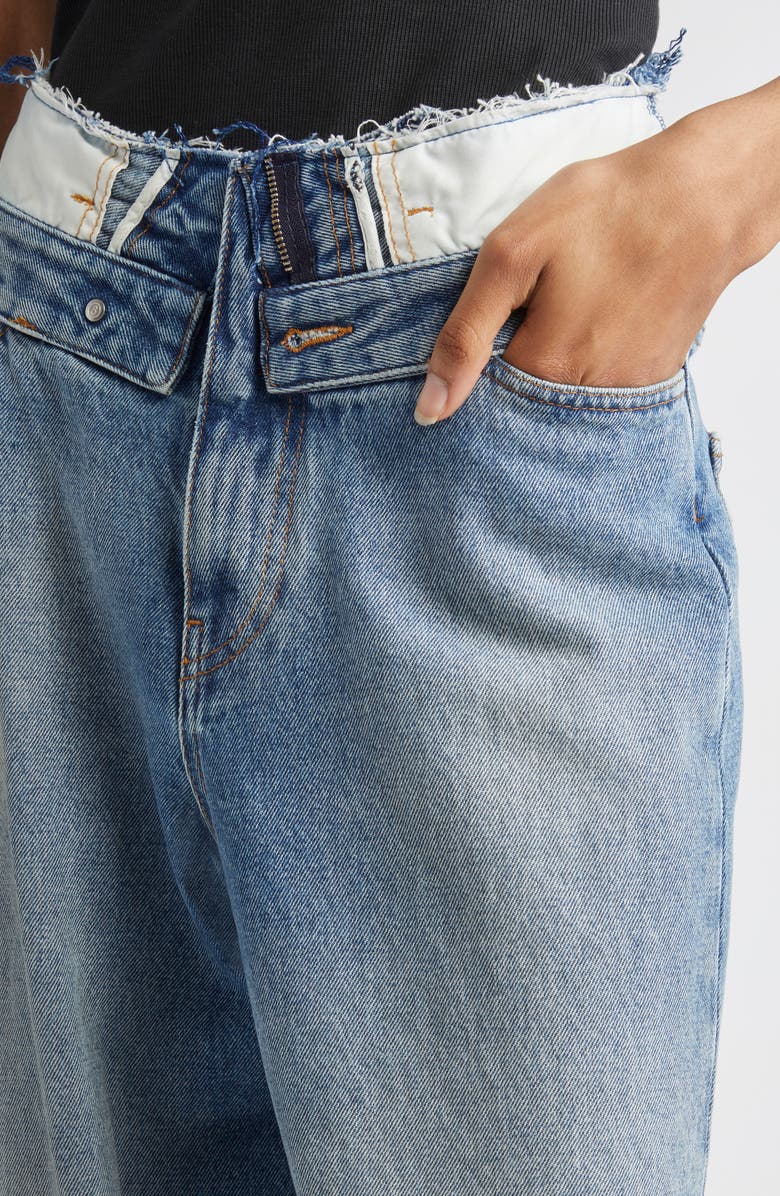 MM6 Maison Margiela Released Waistband Straight Leg Jeans, Alternate, color, Light Blue