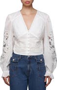 Avec Les Filles Pintuck Lace Shirt
