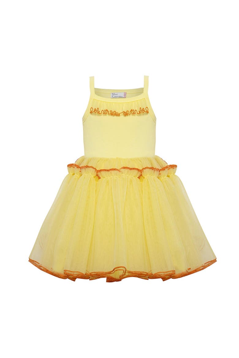 Belle Strappy Tulle Dress, Alternate, color, Sunshine Yellow