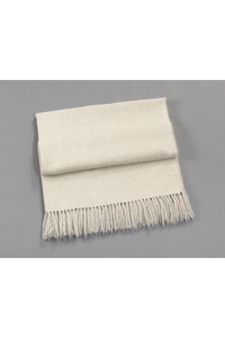 Handwoven Boucle Alpaca Throw, Main, color, Ivory