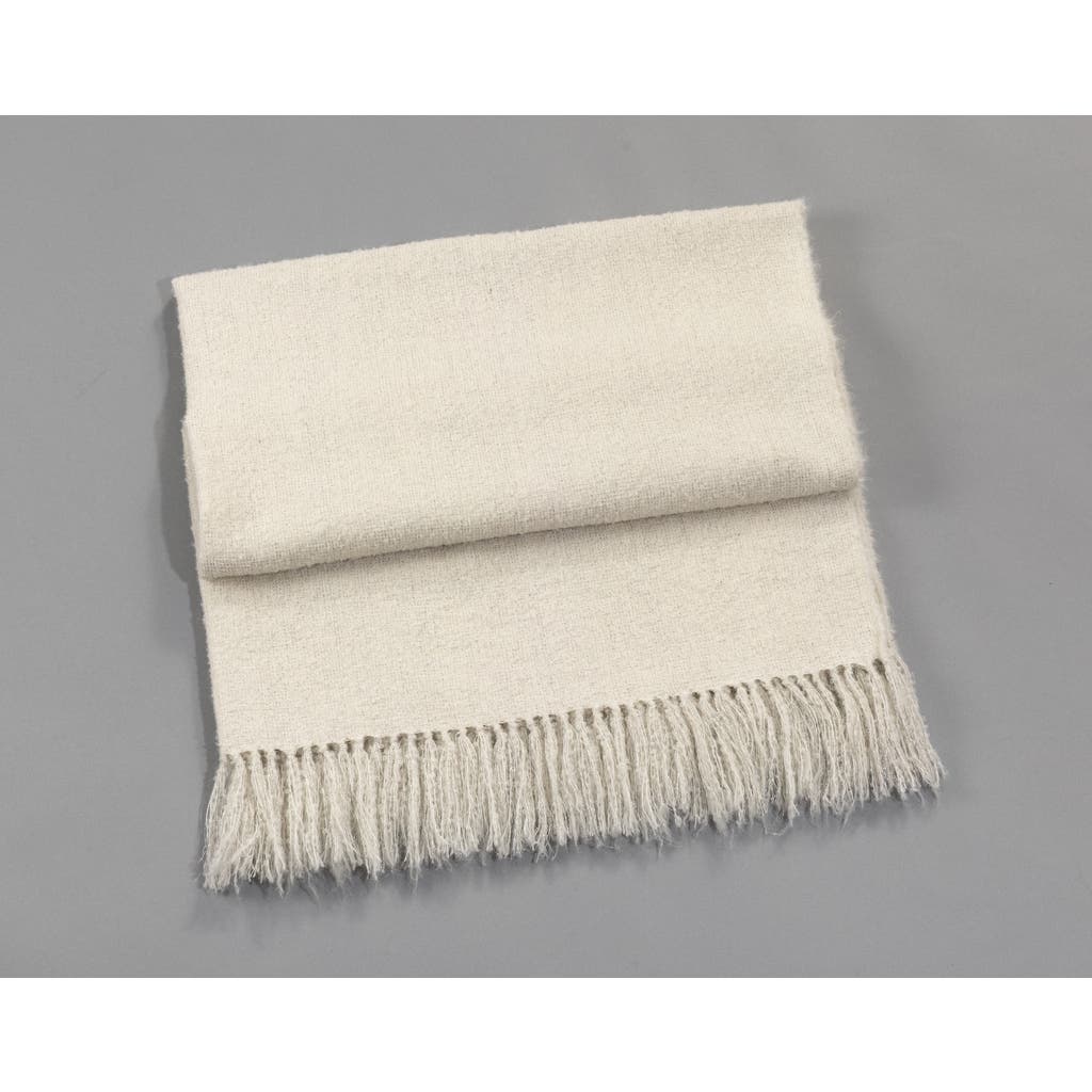 Allpa Handwoven Boucle Alpaca Throw In White