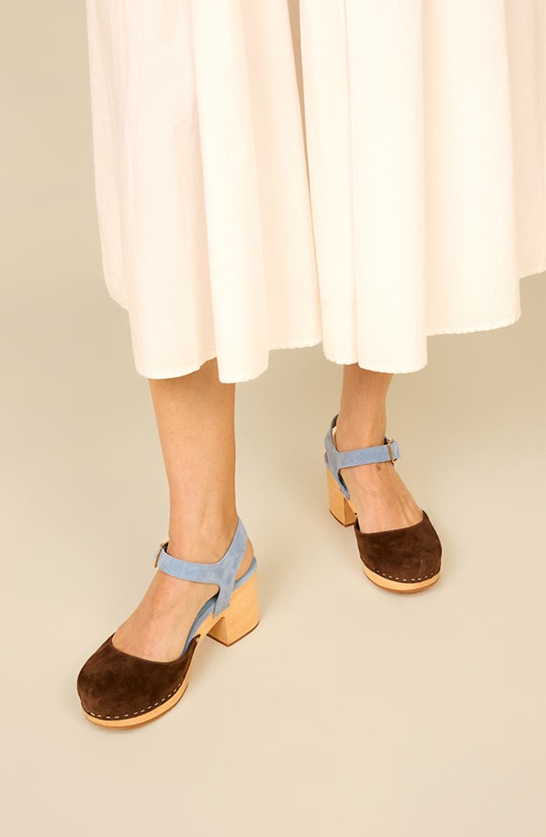 Charlotte Stone Maud Multicolor Ankle Strap Platform Clog, Alternate, color, Umber