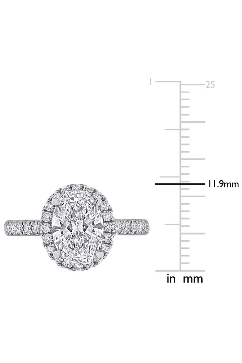 2-3/5 CTW Lab-Grown Diamond Oval Halo Ring 14k, Alternate, color, White Gold