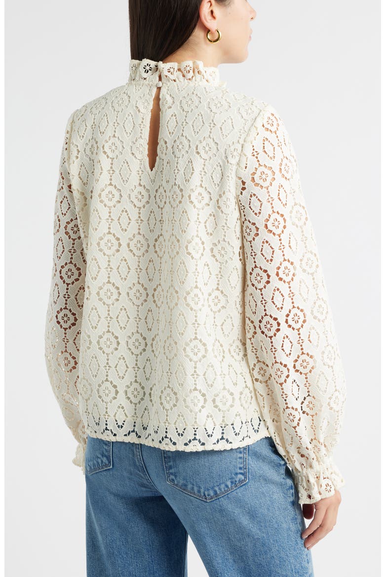Ruffle Lace Top, Alternate, color, IVORY PRISTINE