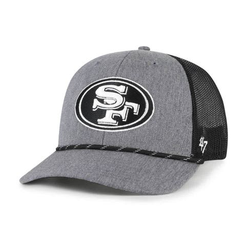 Men's '47 Heather Charcoal San Francisco 49ers Carbon Rope Trucker Adjustable Hat