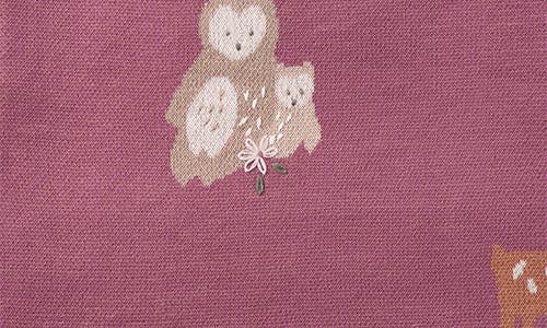 Elegant Baby Forest Family Cotton Knit Blanket In Dark Violet