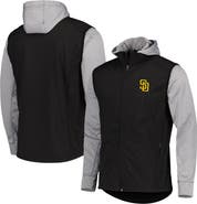DUNBROOKE Men's Dunbrooke Black/Heather Gray San Diego Padres Alpha Full-Zip Jacket