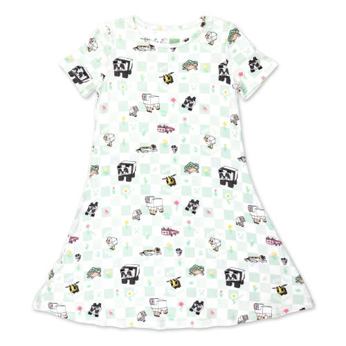 Bellabu Bear Kids' Minecraft Sleep Repeat Short Sleeve Dress 
