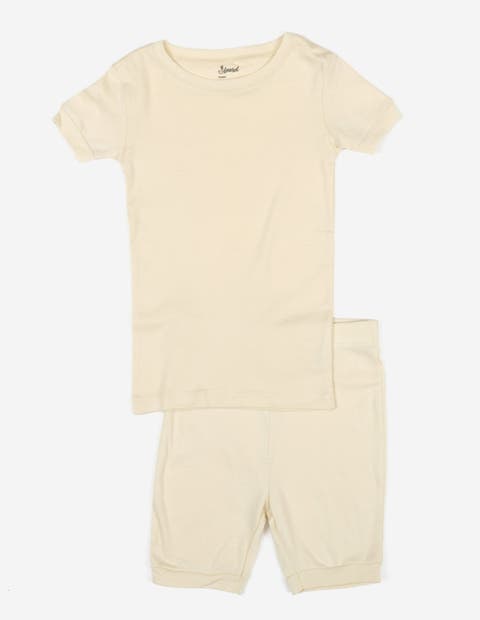 Kids Cotton Two-Piece Short Pajamas, Stripes & Solids (Toddler, Little Kid & Big Kid)