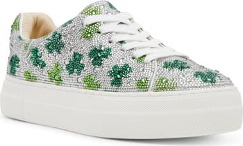 Betsey Johnson Sidny Crystal Pavé Platform Sneaker