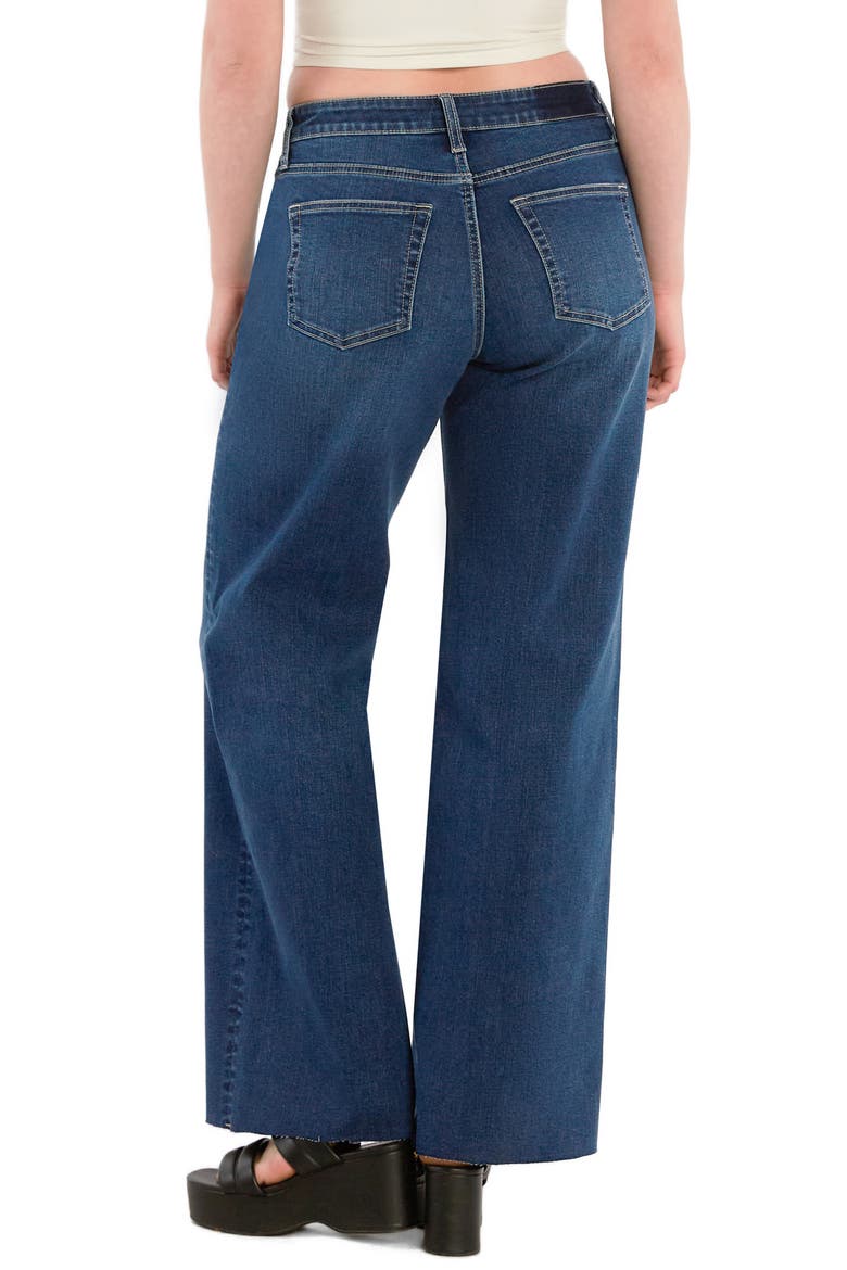 Raw Hem Wide Leg Jeans, Alternate, color, STORM DENIM