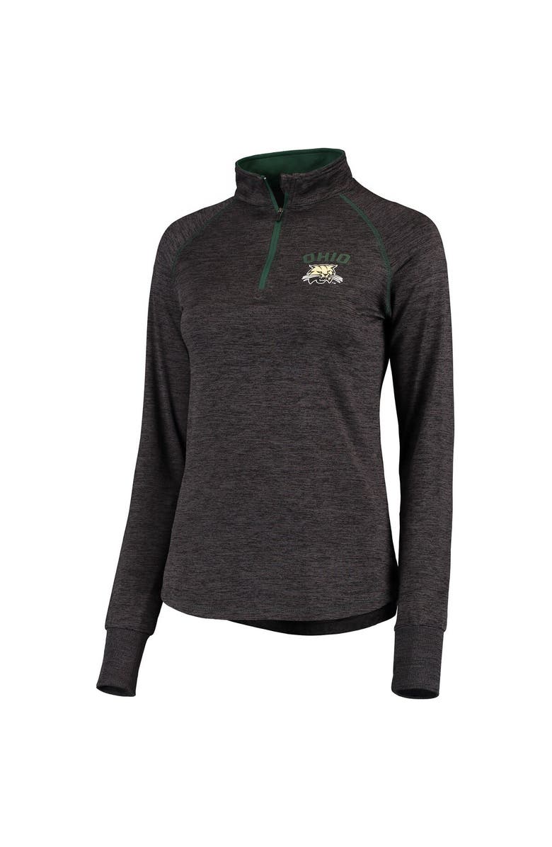 COLOSSEUM Women's Colosseum Black Ohio Bobcats Bikram Lightweight Fitted Quarter-Zip Long Sleeve Top, Main, color, 