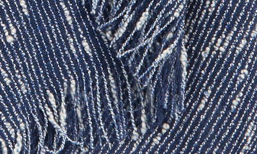 Totême Toteme Bouclé Fringe Scarf In Azure/white