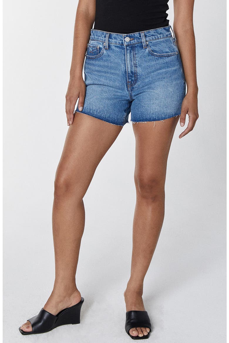 Emma Raw Hem Denim Shorts, Main, color, BEAUDRY