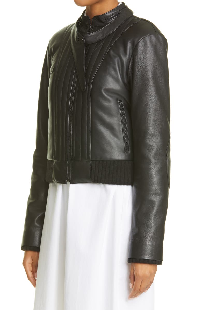 Khaite Quilted Leather Jacket, Alternate, color, 