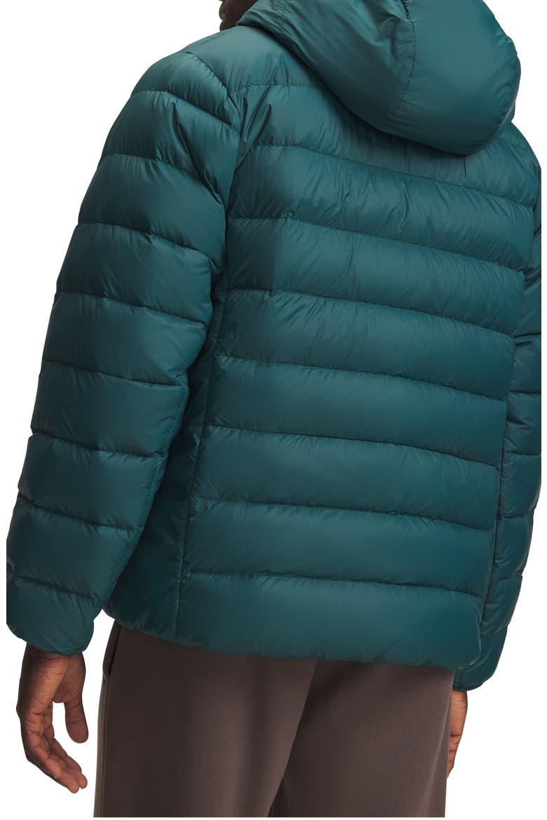 Legend Down Hooded Performance Puffer Jacket, Alternate, color, ARDEN GREEN / / WHITE