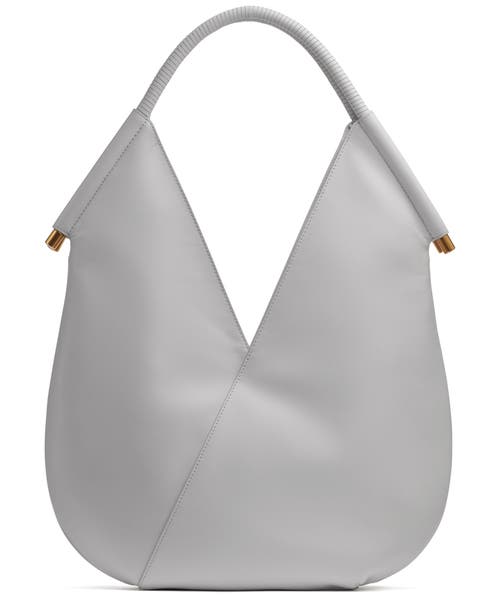 Donna Karan Baldwin Large Shoulder With Leather Wrapped Rounded Handle In Pearl Grey