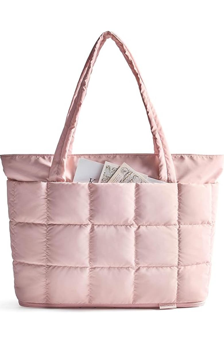 Bagsmart Bubble 22L-28L Puffer Tote, Main, color, Pink