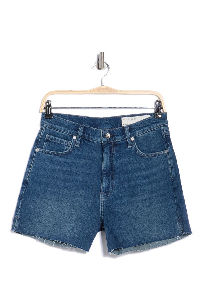 Retro High Waist Cutoff Denim Shorts, Alternate, color, MACON