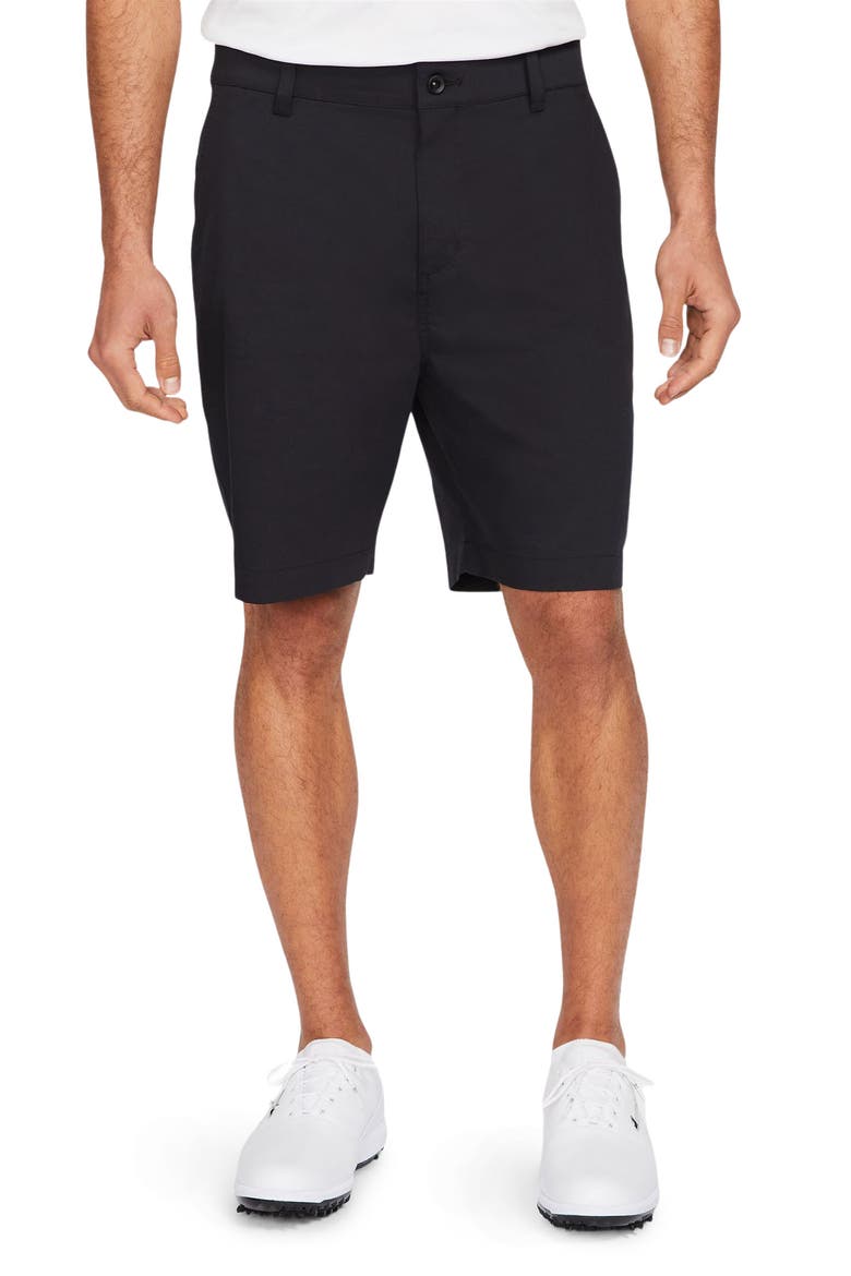 Dri-FIT UV Flat Front Chino Golf Shorts, Main, color, BLACK