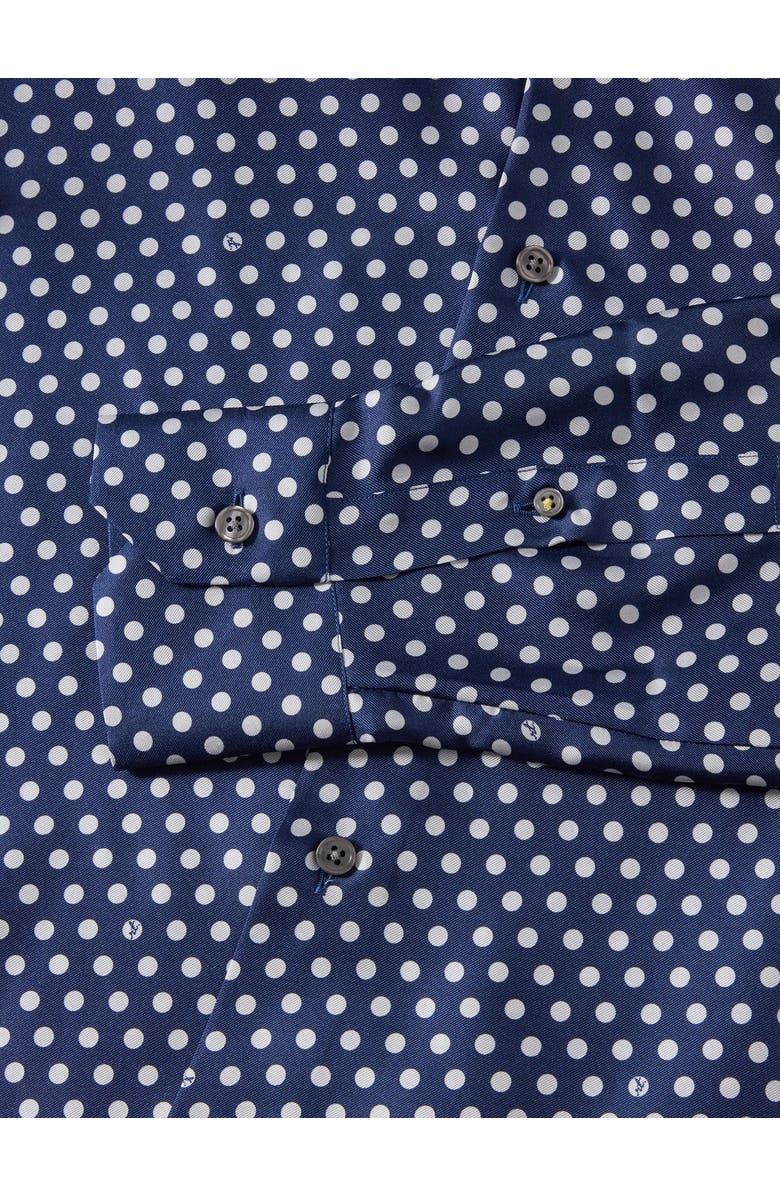 Robert Talbott Reynolds Signature Silk Spot Shirt, Alternate, color, Navy