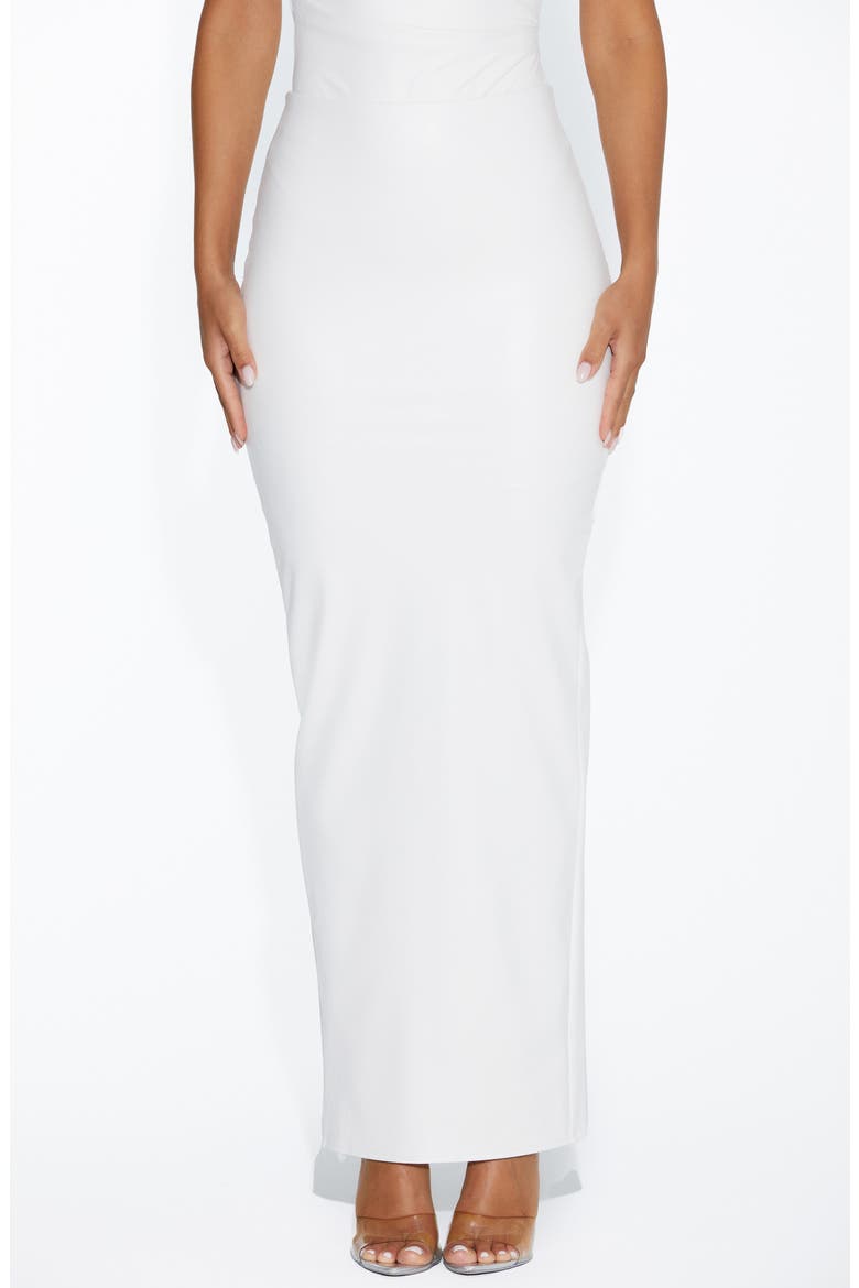 Faux Leather Maxi Skirt, Alternate, color, WHITE