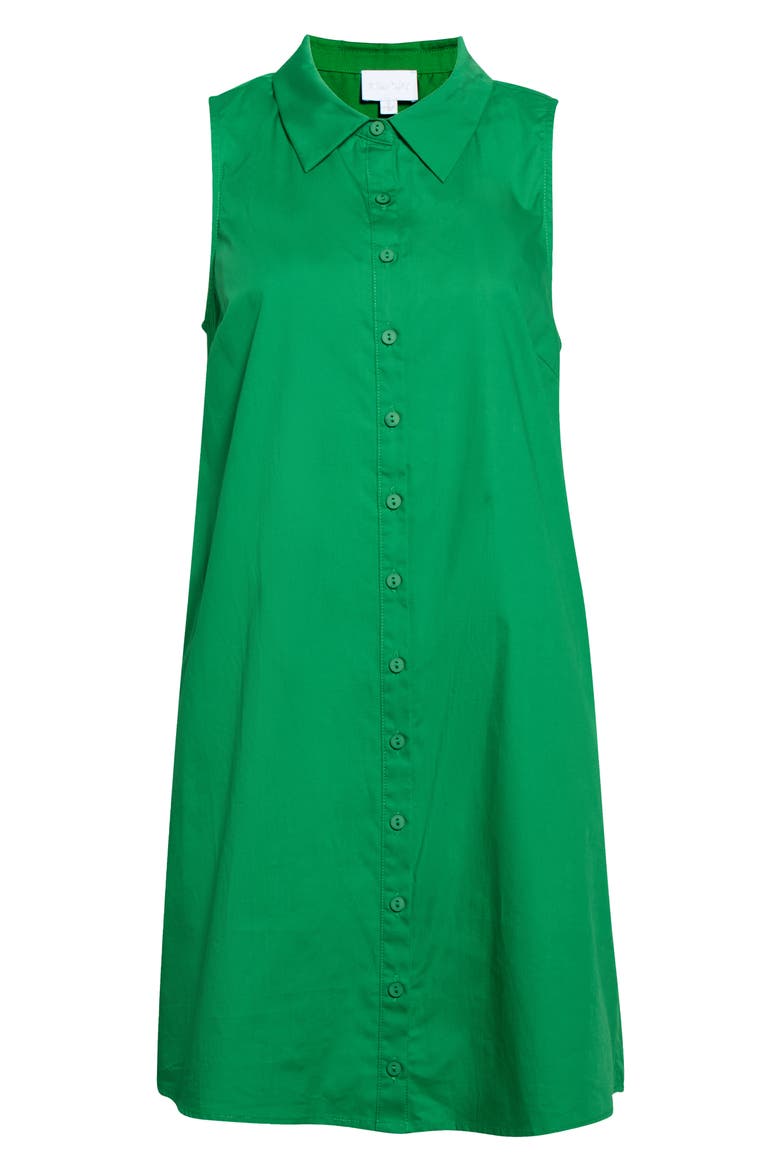 Marcella Sleeveless Cotton Swing Shirtdress, Main, color, KELLY