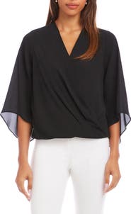Karen Kane Drape Crossover Crepe Top