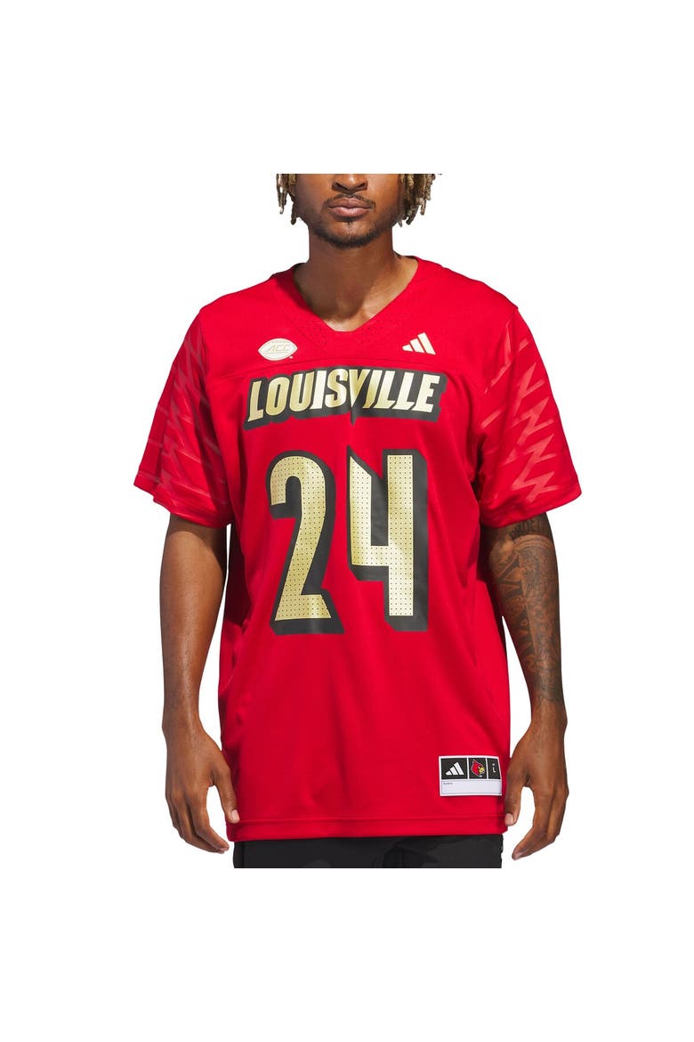 Men's adidas #24 Red Louisville Cardinals Alternate Premier Strategy Jersey, Main, color, Red