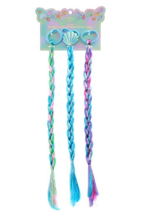 Kids' Assorted 3-Pack Braided Faux Hair Extensions