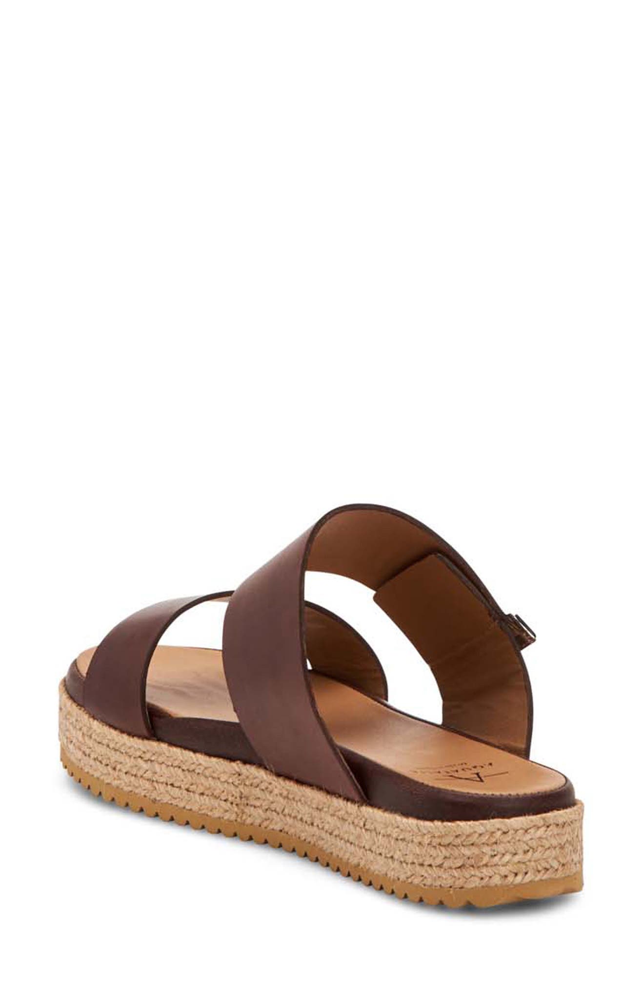 Mae Water Resistant Espadrille Slide Sandal, Alternate, color, DARK BROWN