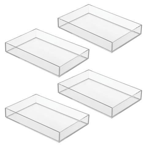 Set of 4 Makeup Drawer Organizer Trays for Vanity - Clear