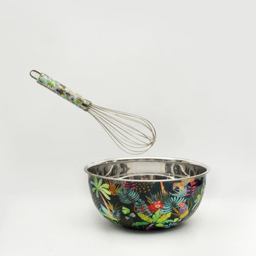 Mela Artisans Rainforest Bloom Bowl & Whisk Set In Multi