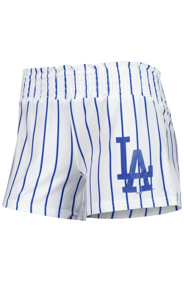 CONCEPTS SPORT Women's Concepts Sport White Los Angeles Dodgers Reel Pinstripe Sleep Shorts, Alternate, color, 