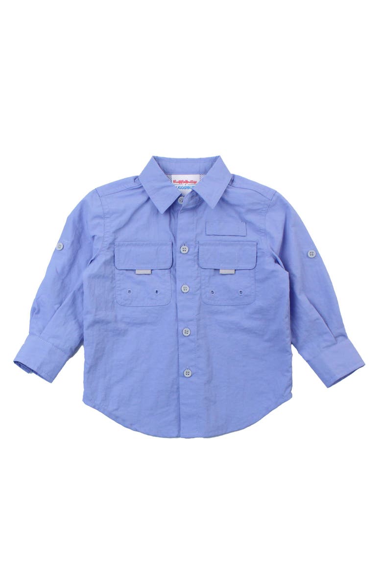 Boys UPF50+ Sun Protective Button Down Shirt, Main, color, Periwinkle Blue