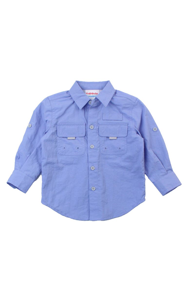 RuggedButts Boys UPF50+ Sun Protective Button Down Shirt, Main, color, Periwinkle Blue
