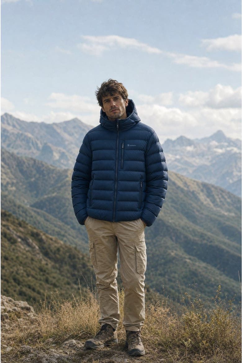 Puffer Down Jacket, Alternate, color, Navy
