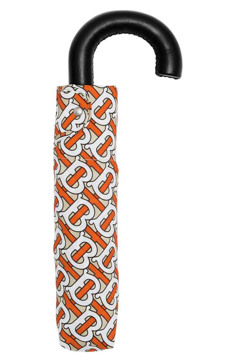 Burberry Trafalgar TB Monogram Umbrella, Alternate, color,