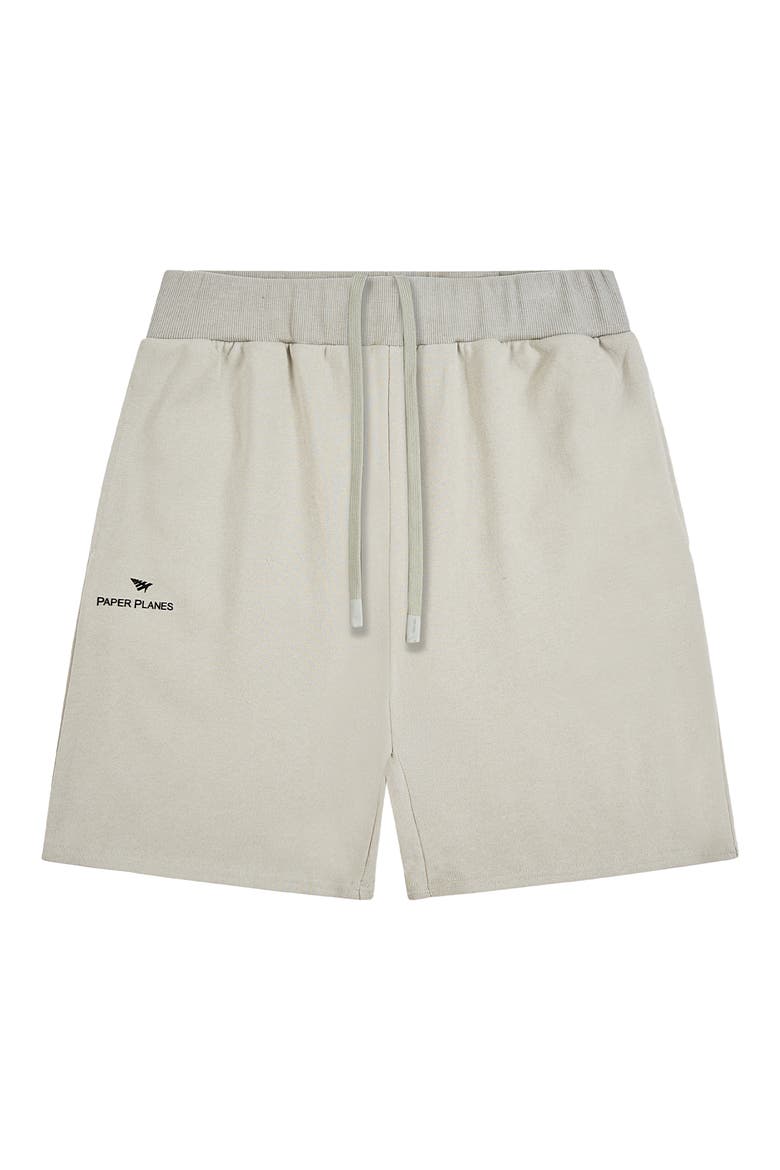 Script French Terry Shorts, Alternate, color, GREY
