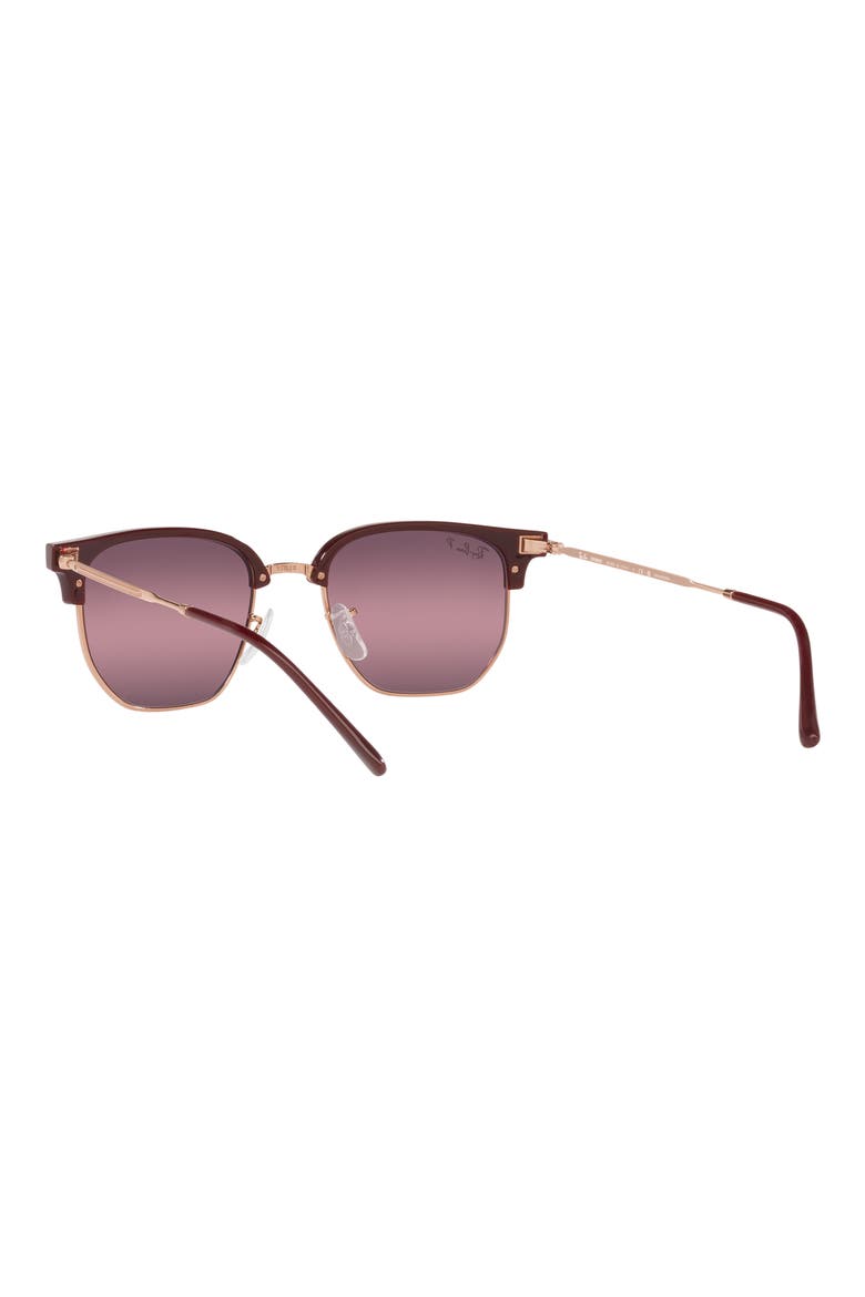 New Clubmaster 51mm Polarized Irregular Sunglasses, Alternate, color, BORDEAUX