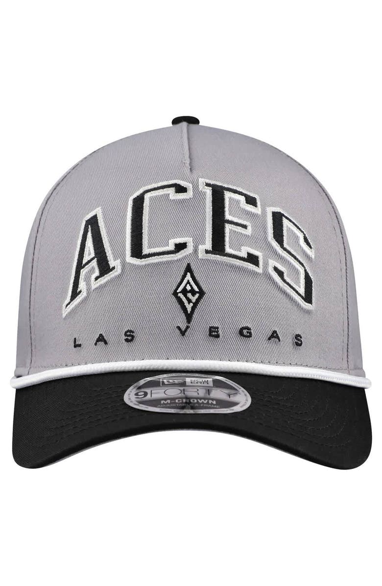 New Era Men's New Era Gray Las Vegas Aces Bold Arch COOLERA 9FORTY A-Frame M-Crown Adjustable Hat, Alternate, color, Gray