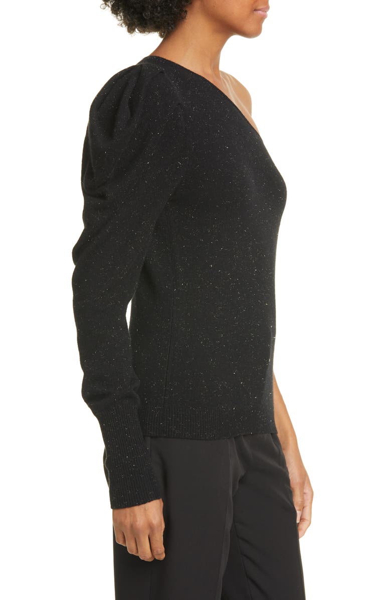 autumn cashmere Draped One-Sleeve Cashmere Blend Sweater, Alternate, color, 