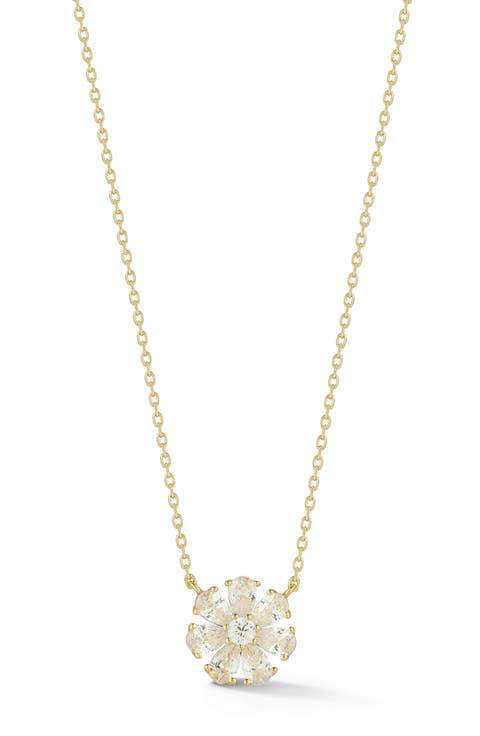 Flower Cubic Zirconia Pendant Necklace